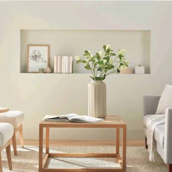 HEARTH & HAND 16” Faceted Ceramic Vase, Taupe, NWT - Picture 3 of 4